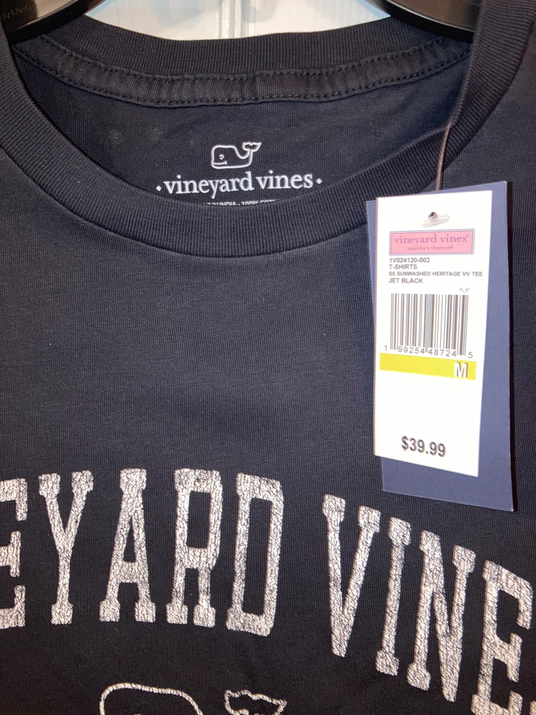 Vineyard Vines Men's Medium "Est. 1998" T-Shirt - Black - photo 2