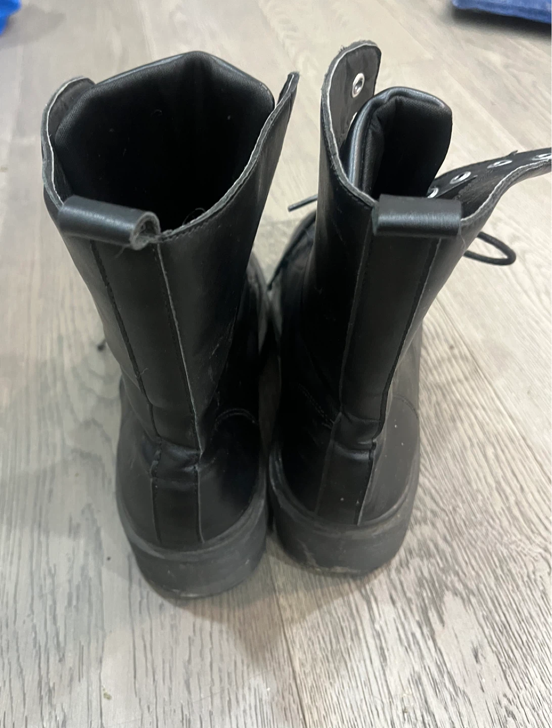 Black Lace-Up Combat Boots - photo 3