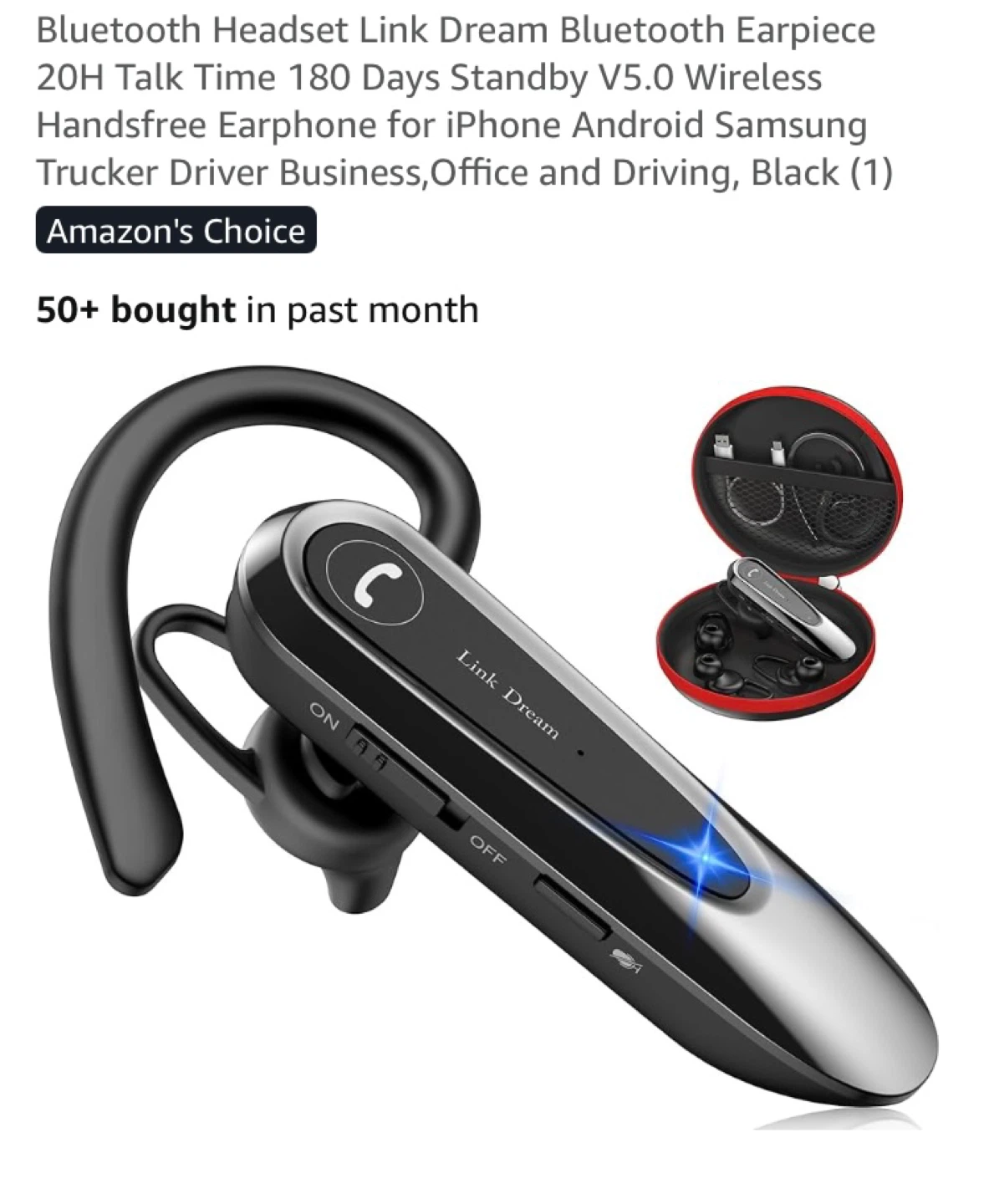 Link Dream Bluetooth Headset Earpiece Black - photo 5