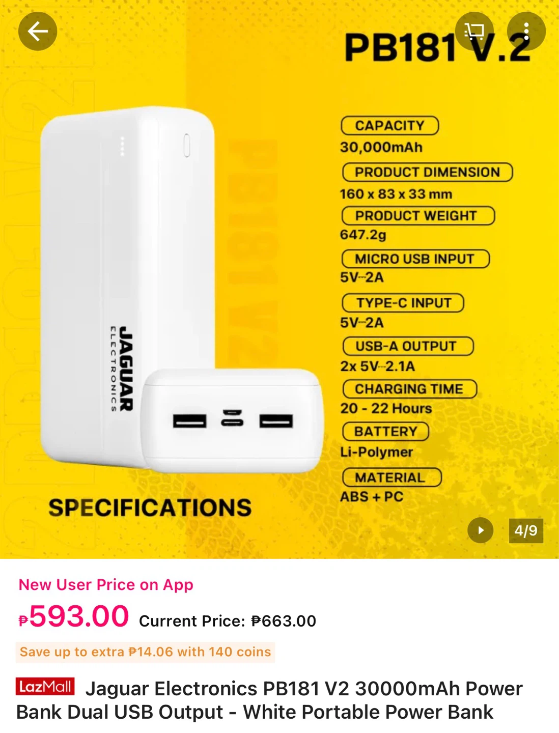 Jaguar Electronics PB181 V2 30000mAh Power Bank - photo 4