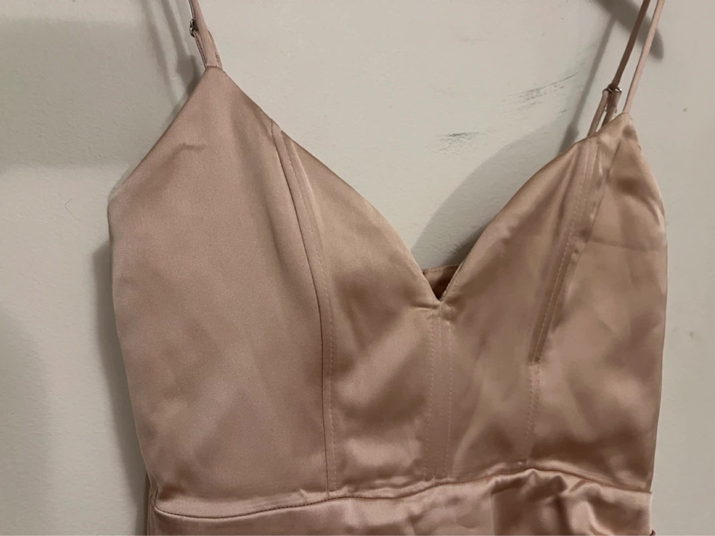 Zara Satin Slip Dress - Pink - Size S