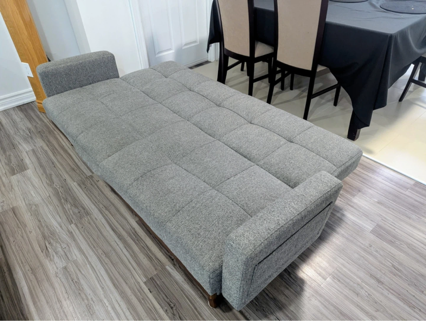 Grey Structube Sofa Bed with Wooden Legs - photo 2