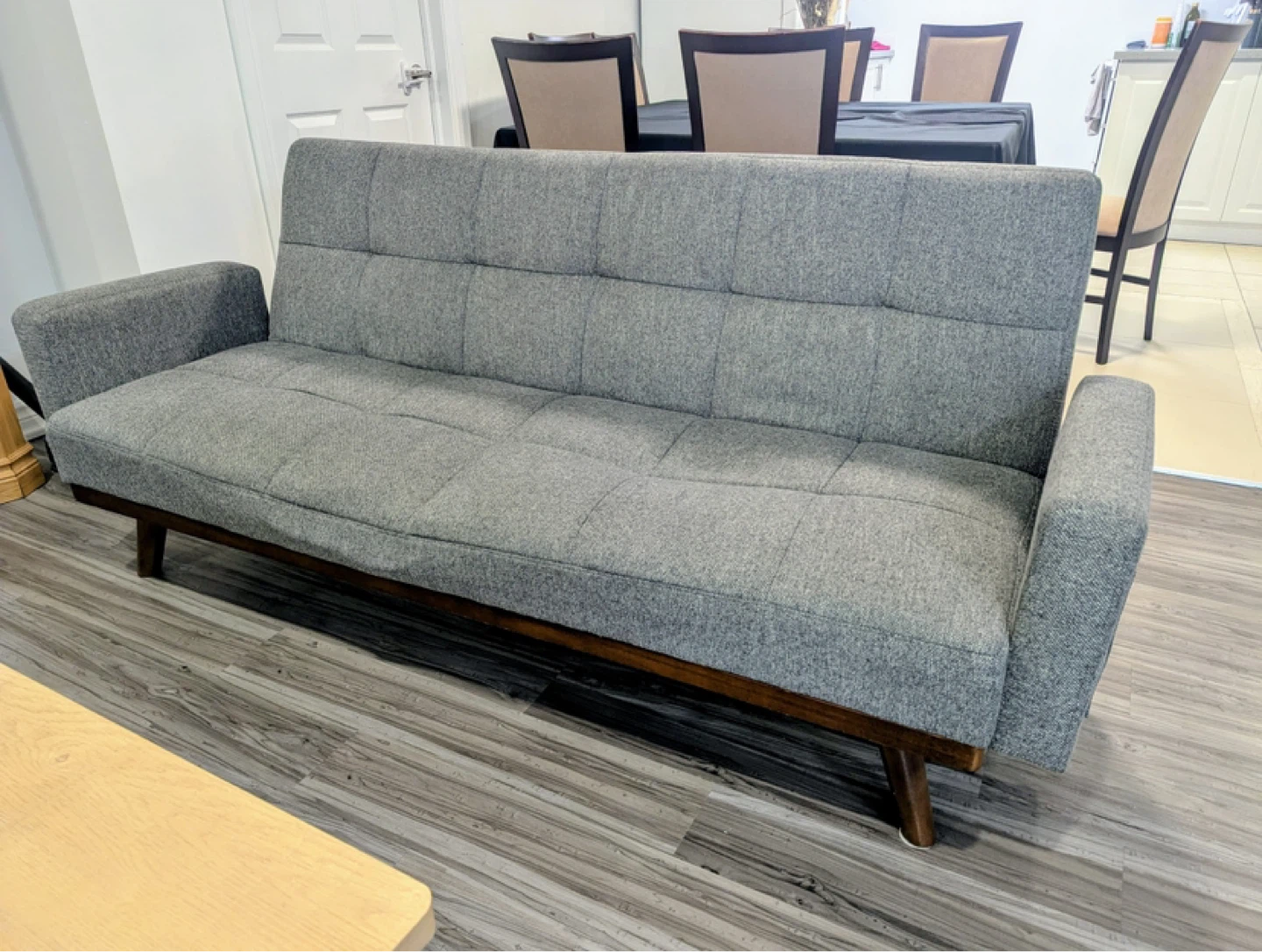 Grey Structube Sofa Bed with Wooden Legs