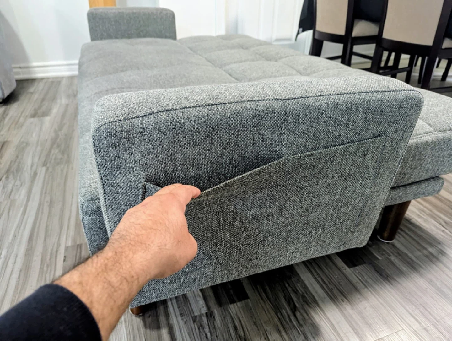 Grey Structube Sofa Bed with Wooden Legs - photo 5