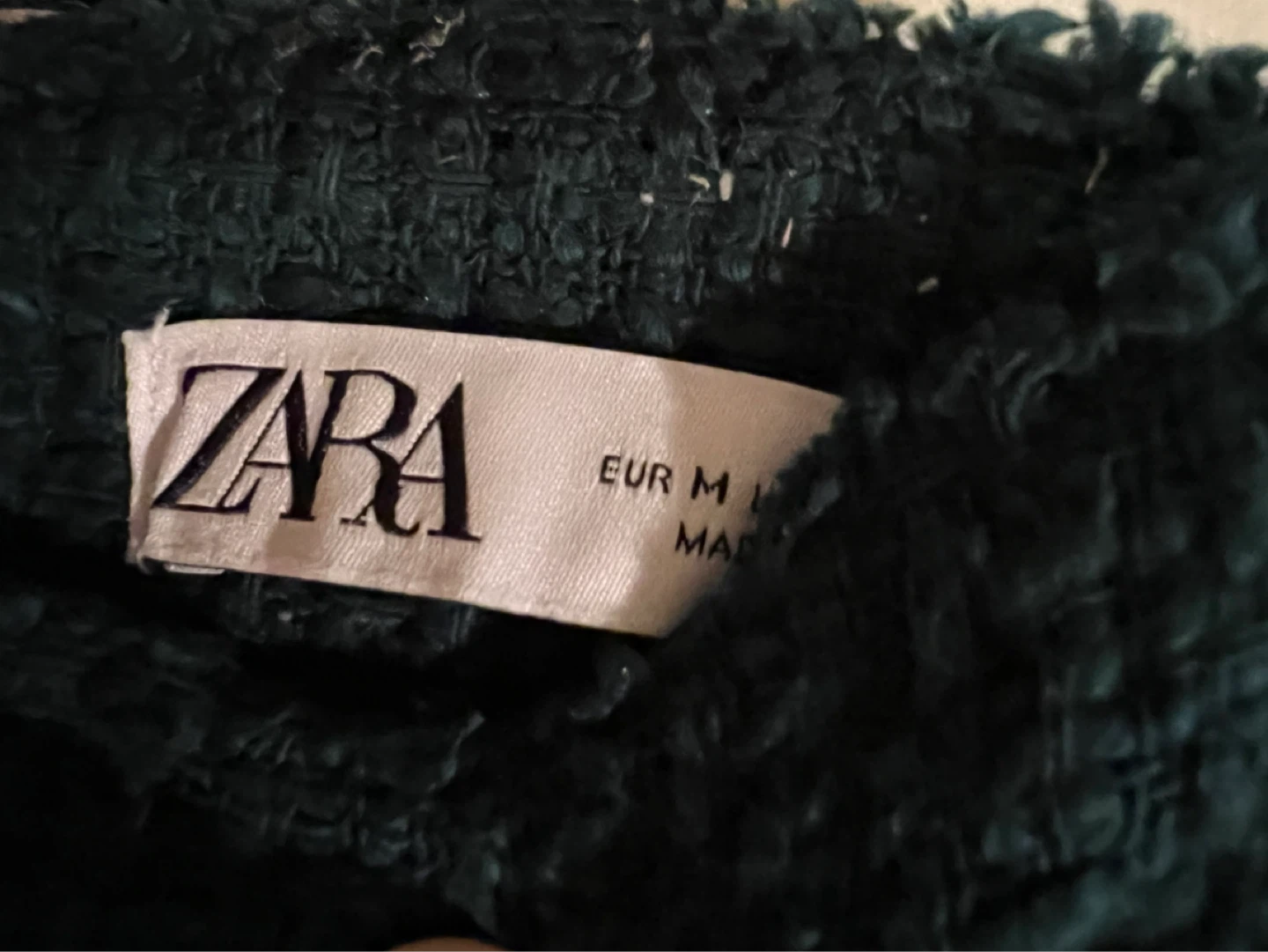 ZARA Green Tweed Mini Skirt - Size M - photo 3