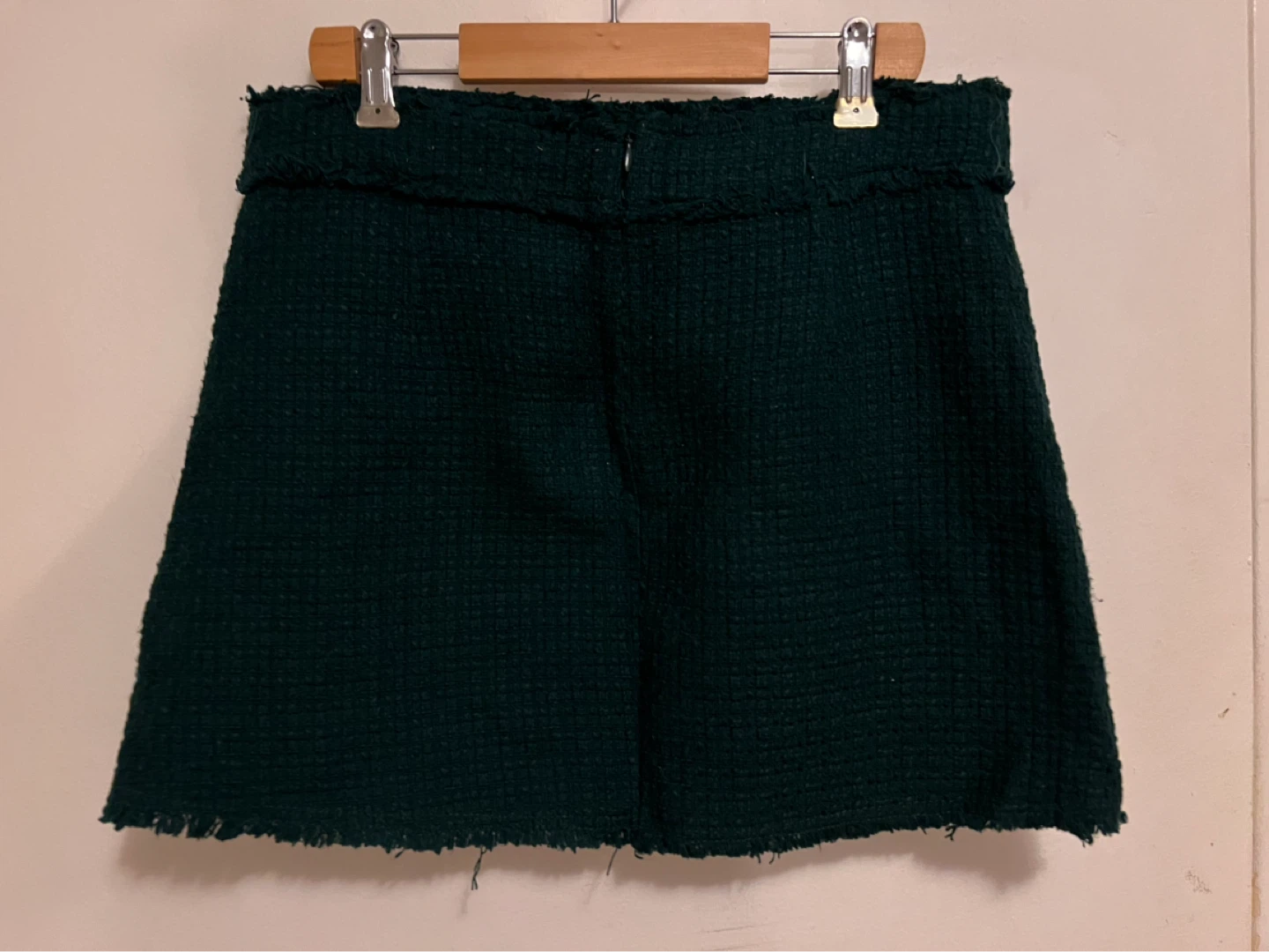 ZARA Green Tweed Mini Skirt - Size M