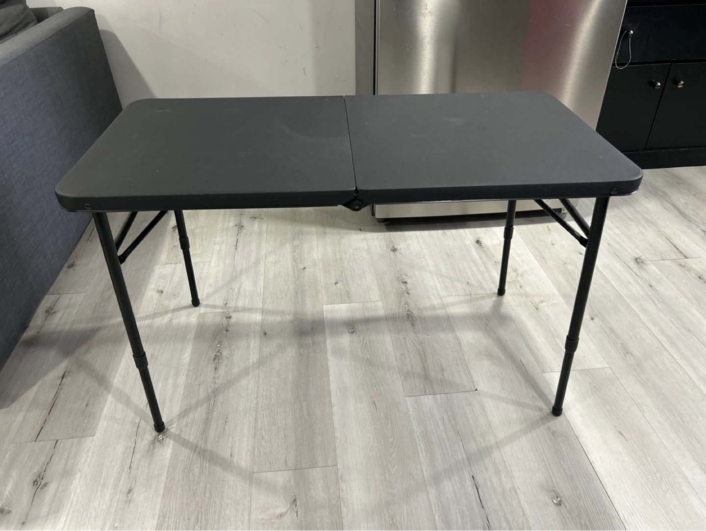Folding Table - Black Adjustable Height