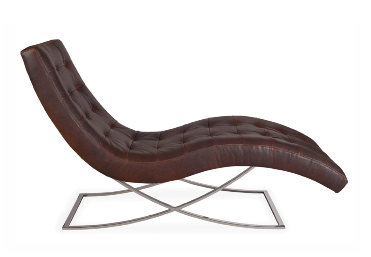 Brown Leather Chaise Lounge from ABC Home - Pickup Brooklyn