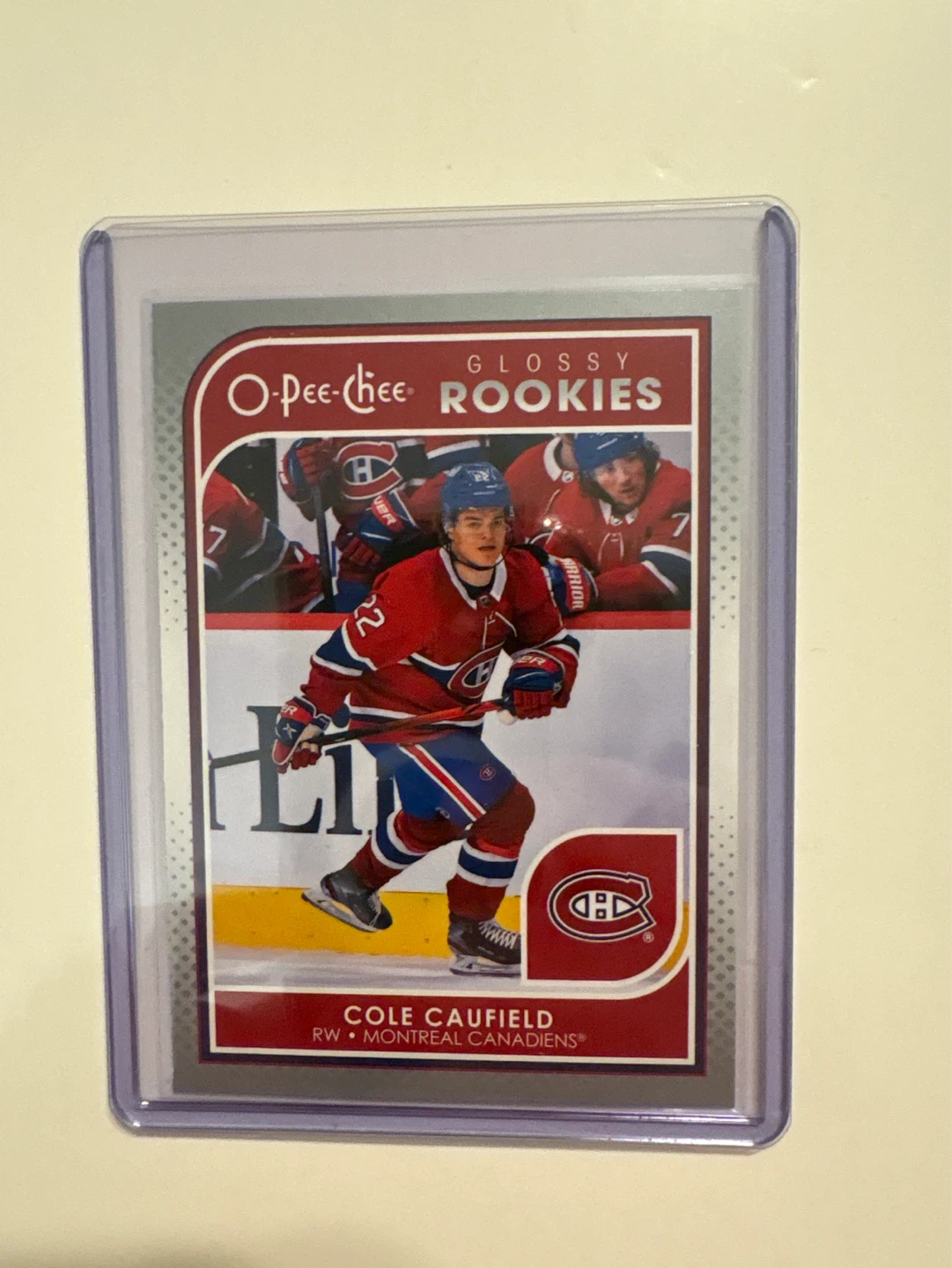 O-Pee-Chee Glossy Rookies Cole Caufield Hockey Card 2021-22