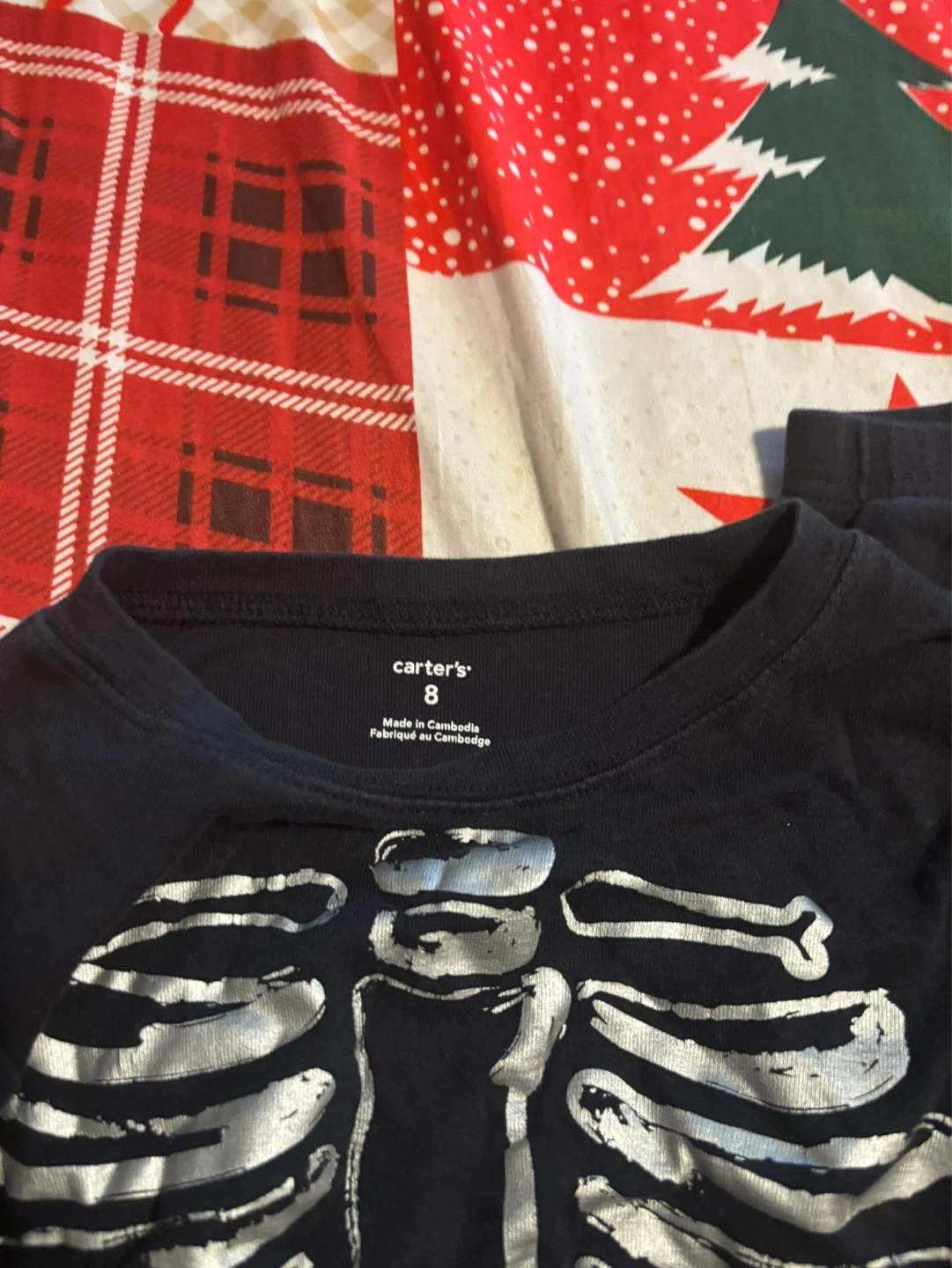 Carter's Skeleton Pajamas Size 8 - photo 2