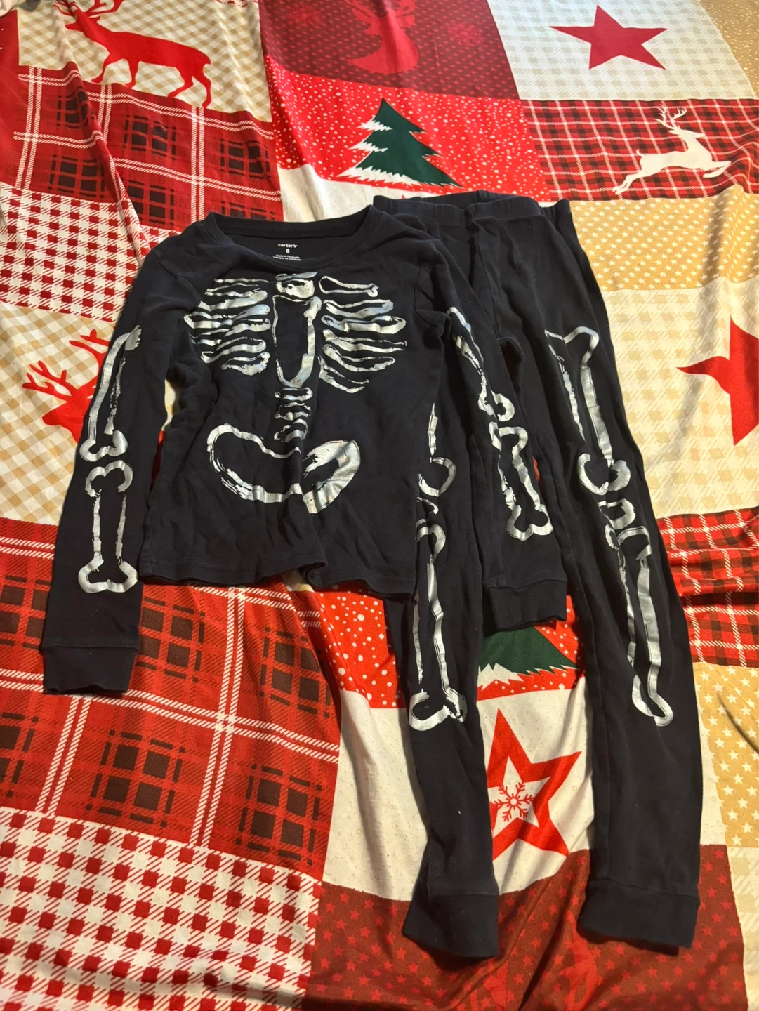 Carter's Skeleton Pajamas Size 8