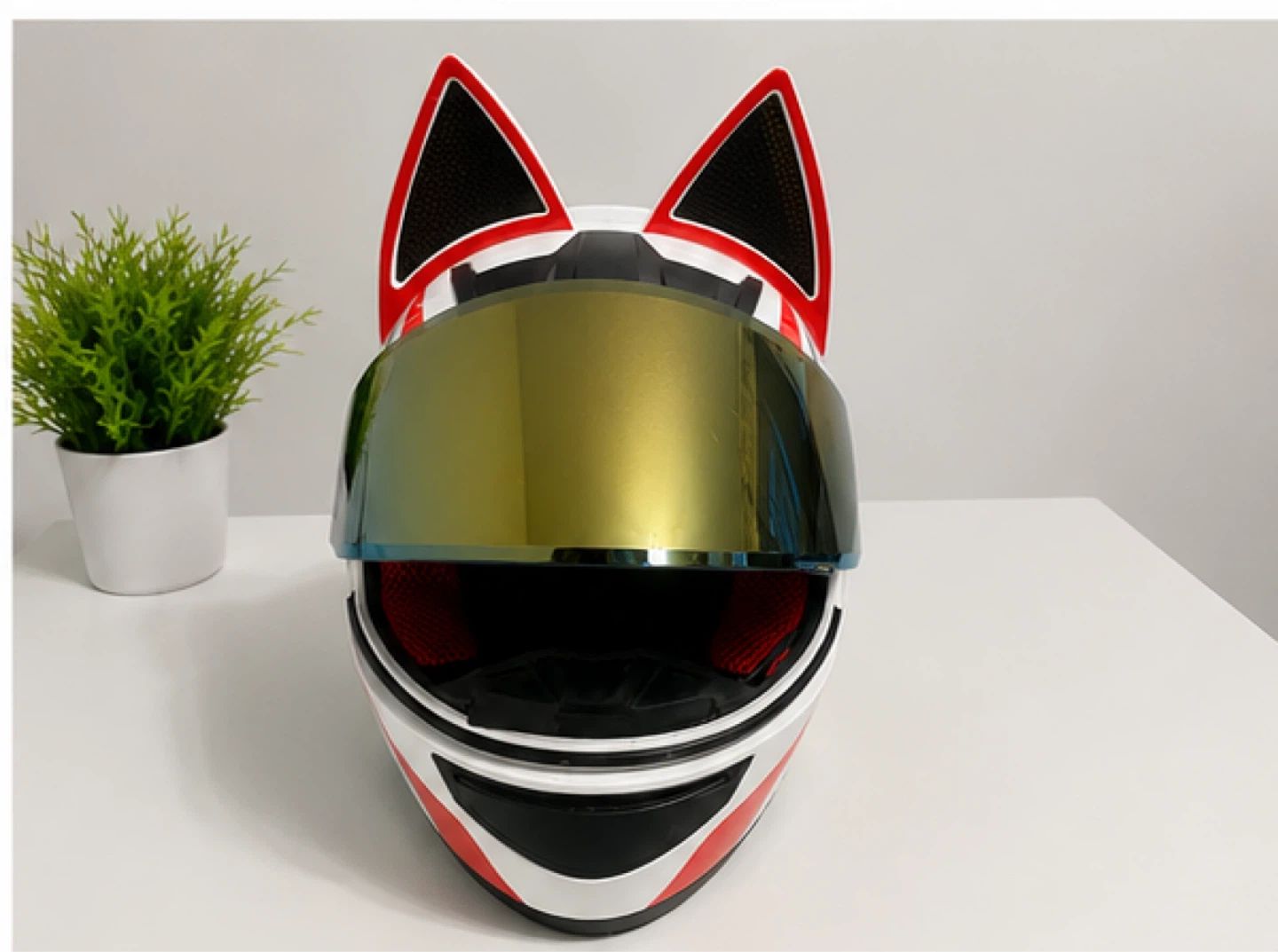 HNJ Cat Ear Motorcycle Helmet - photo 3