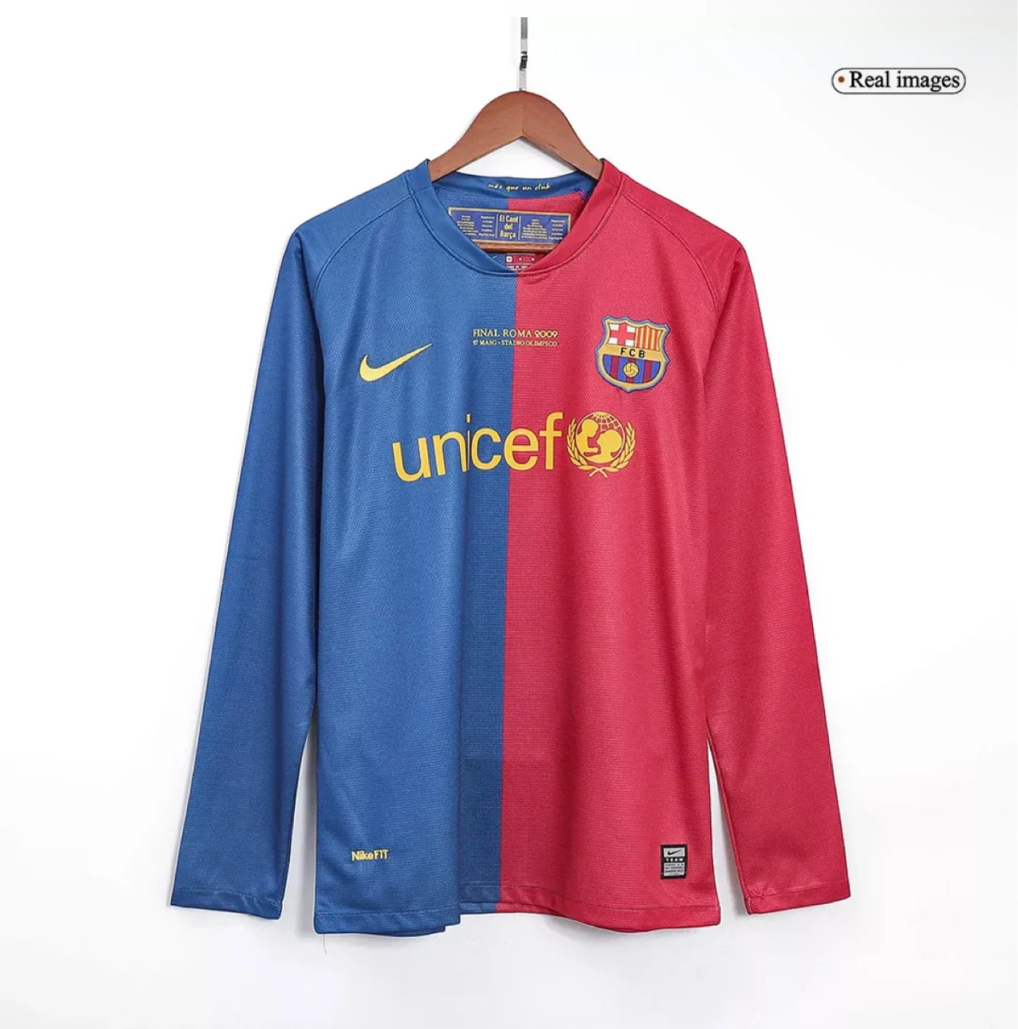 Nike FC Barcelona 2009 Final Roma Long Sleeve Jersey