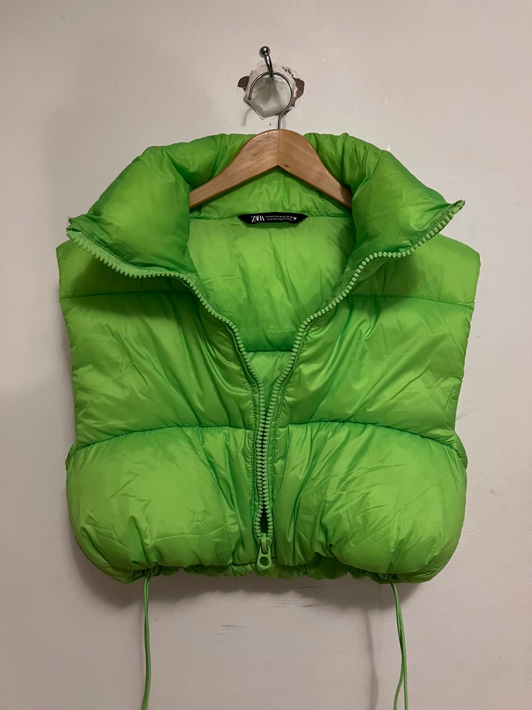Zara Puffer Vest - Bright Green - Size S/M