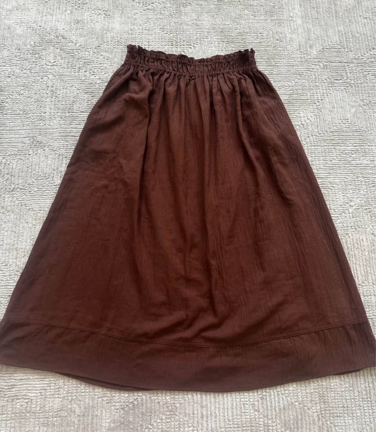 Brown A-line Midi Skirt