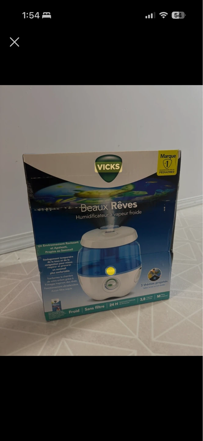 Vicks Cool Mist Humidifier "Beaux Rêves"