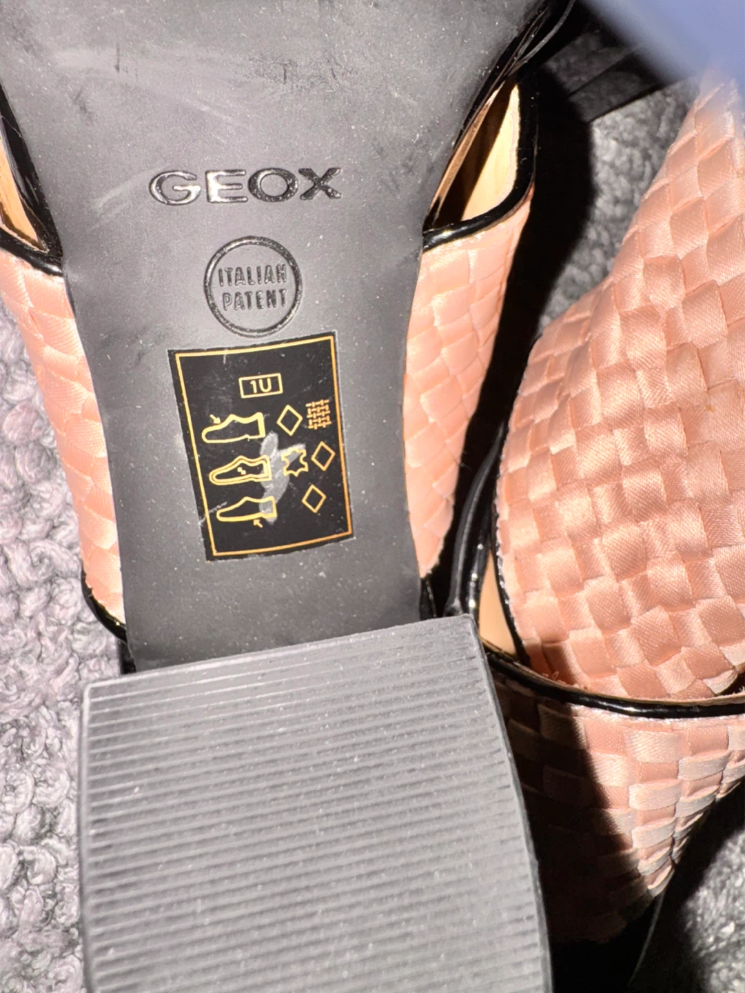 Geox Women's Pink Woven Block Heel Mules Size 10 - photo 3