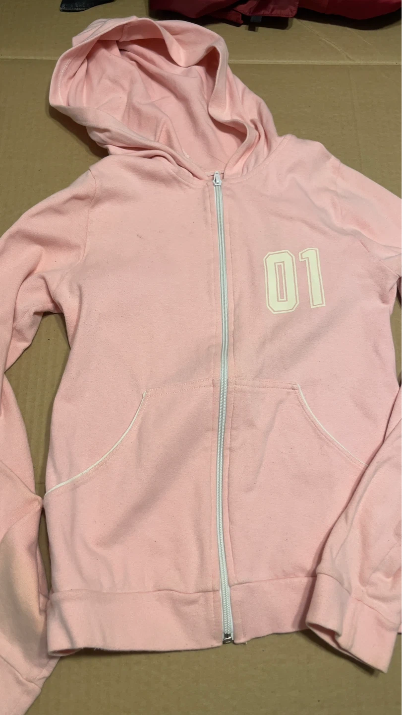 Pink Zip-Up Hoodie "01"