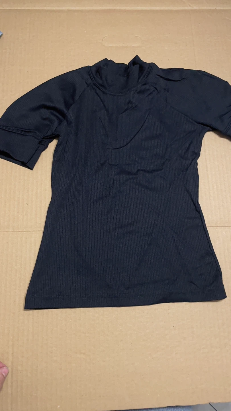 BODY FOR SURE Black Ribbed Mock Neck Top