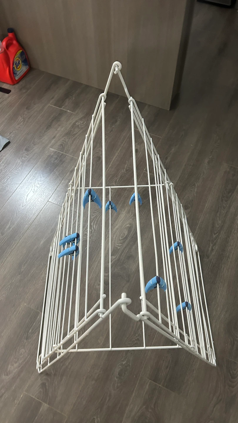 White Metal Drying Rack for clothes with Blue Clips - photo 4