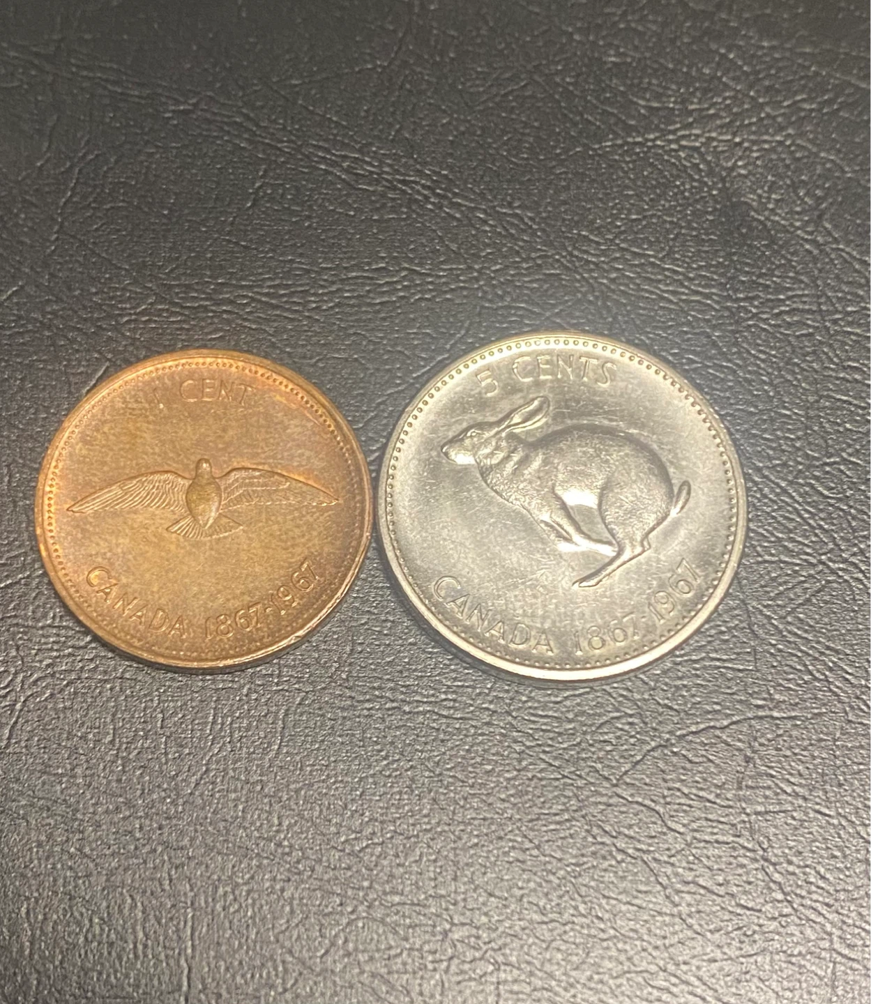 Canadian 5 Cent & 1 Cent Coins 1867-1967