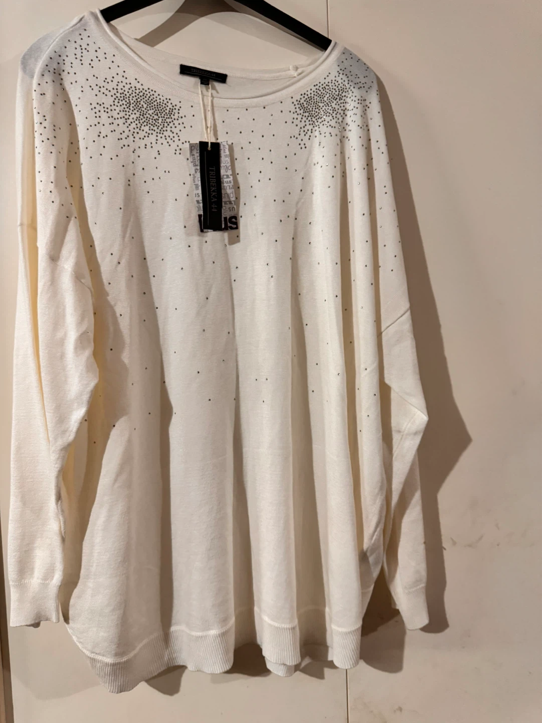 TRIBEKKA 44 White Embellished Sweater - Size 2X - photo 3