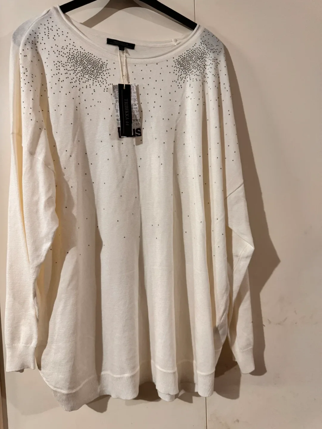 TRIBEKKA 44 White Embellished Sweater - Size 2X - photo 3