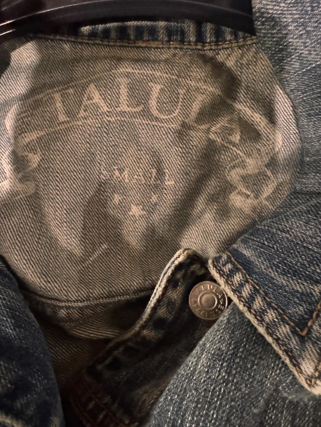 TALULA Denim Jacket with Faux Leather Sleeves - Small - photo 2