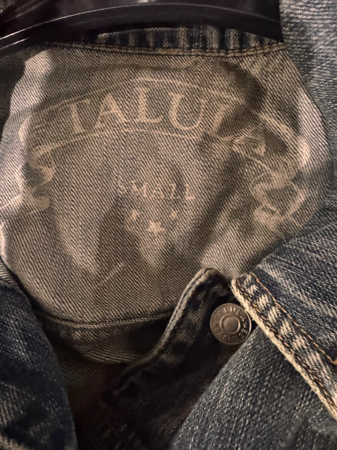 TALULA Denim Jacket with Faux Leather Sleeves - Small - photo 3
