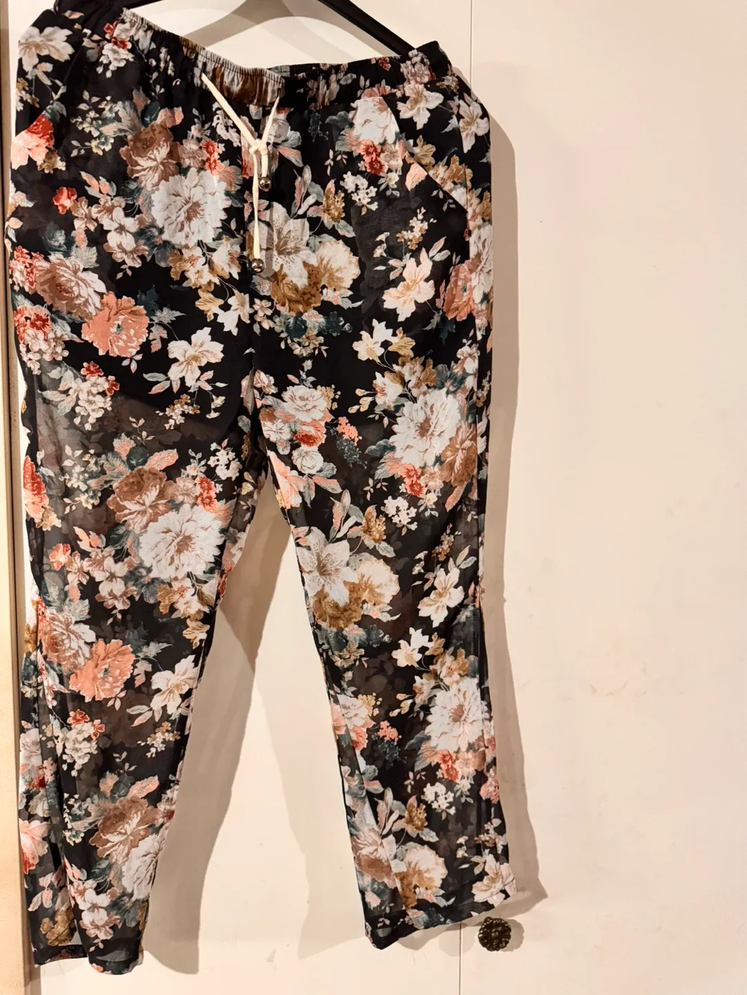 SHANGYIN Women's Floral Print Lounge Pants Size L