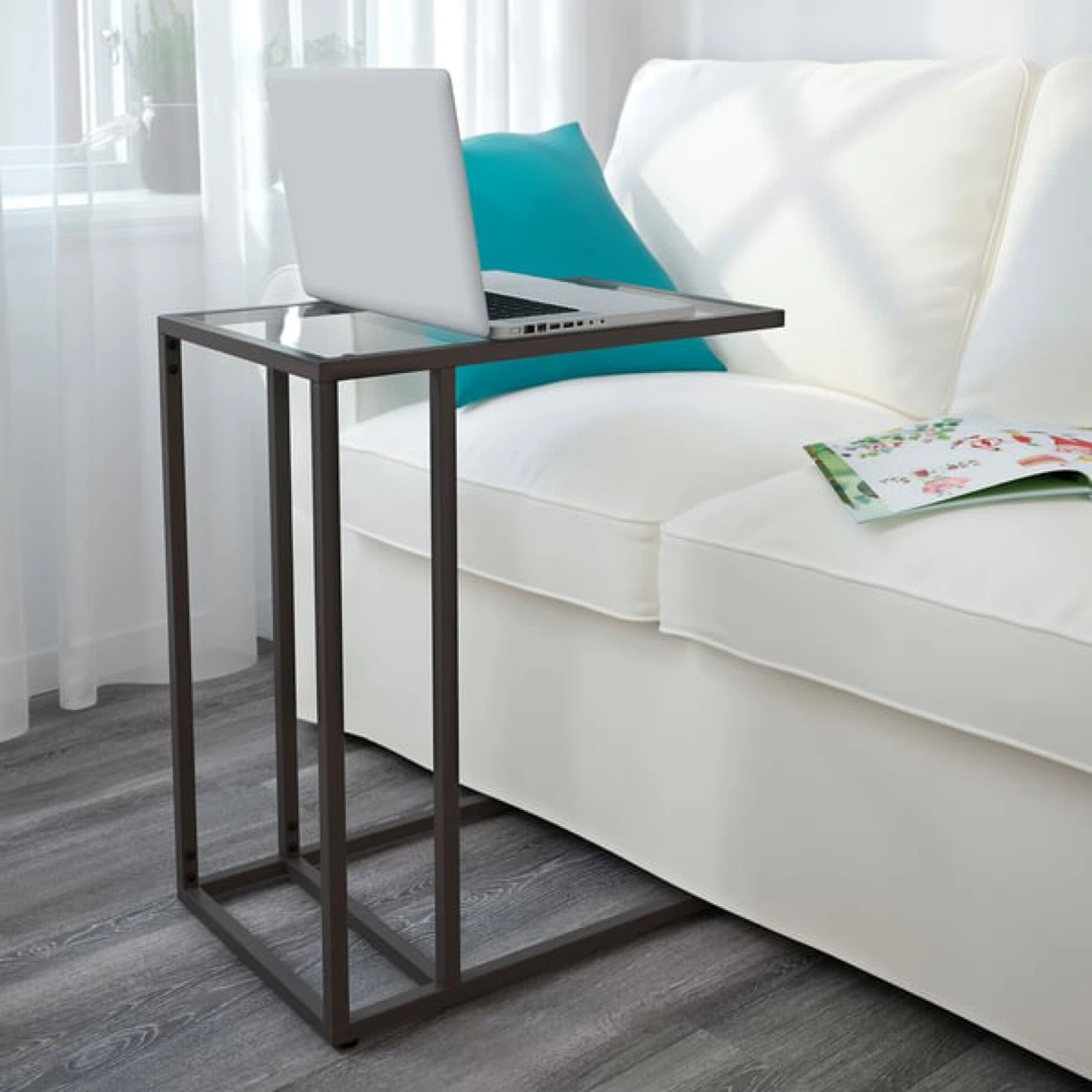 IKEA Laptop Table with Glass Top - photo 2