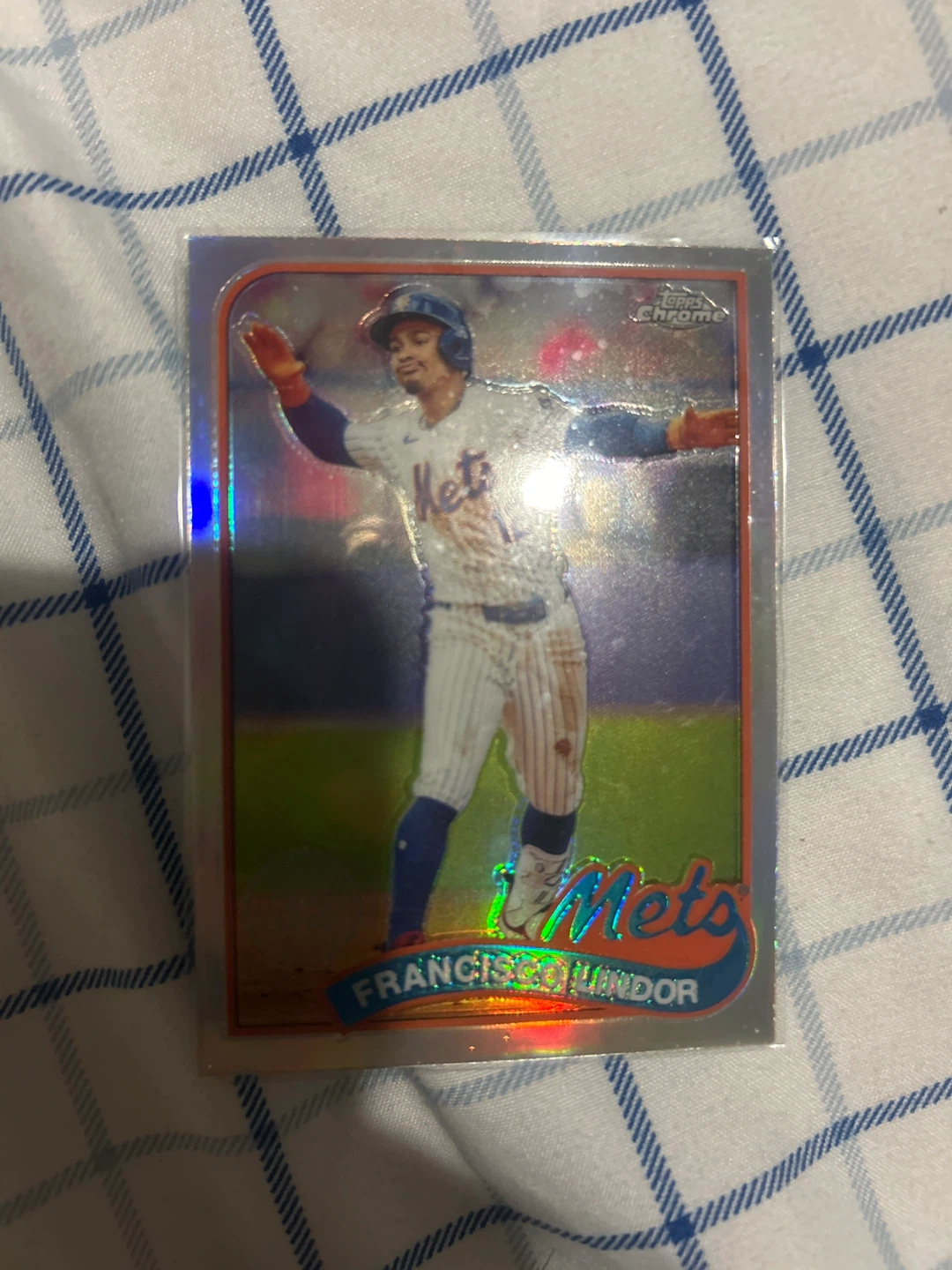 Topps Chrome Francisco Lindor Mets Baseball Card