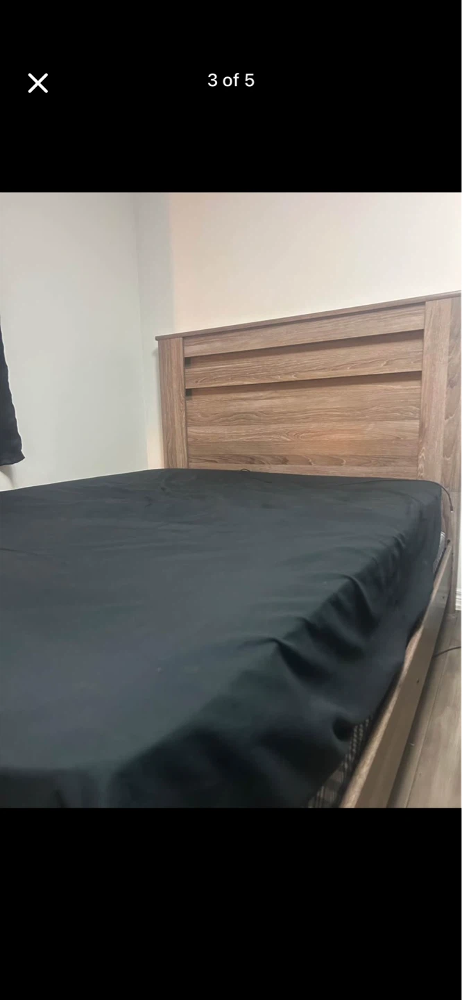 Modern Wood Bed Frame with Headboard - photo 3