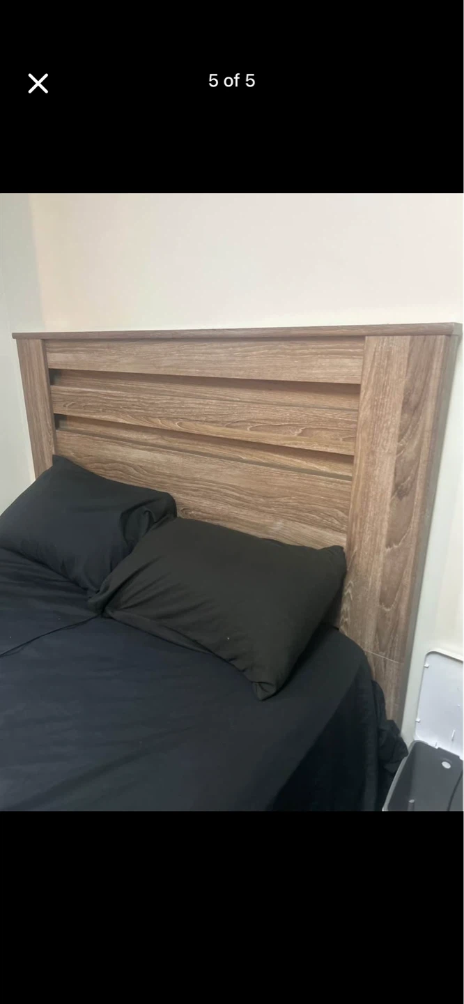 Modern Wood Bed Frame with Headboard