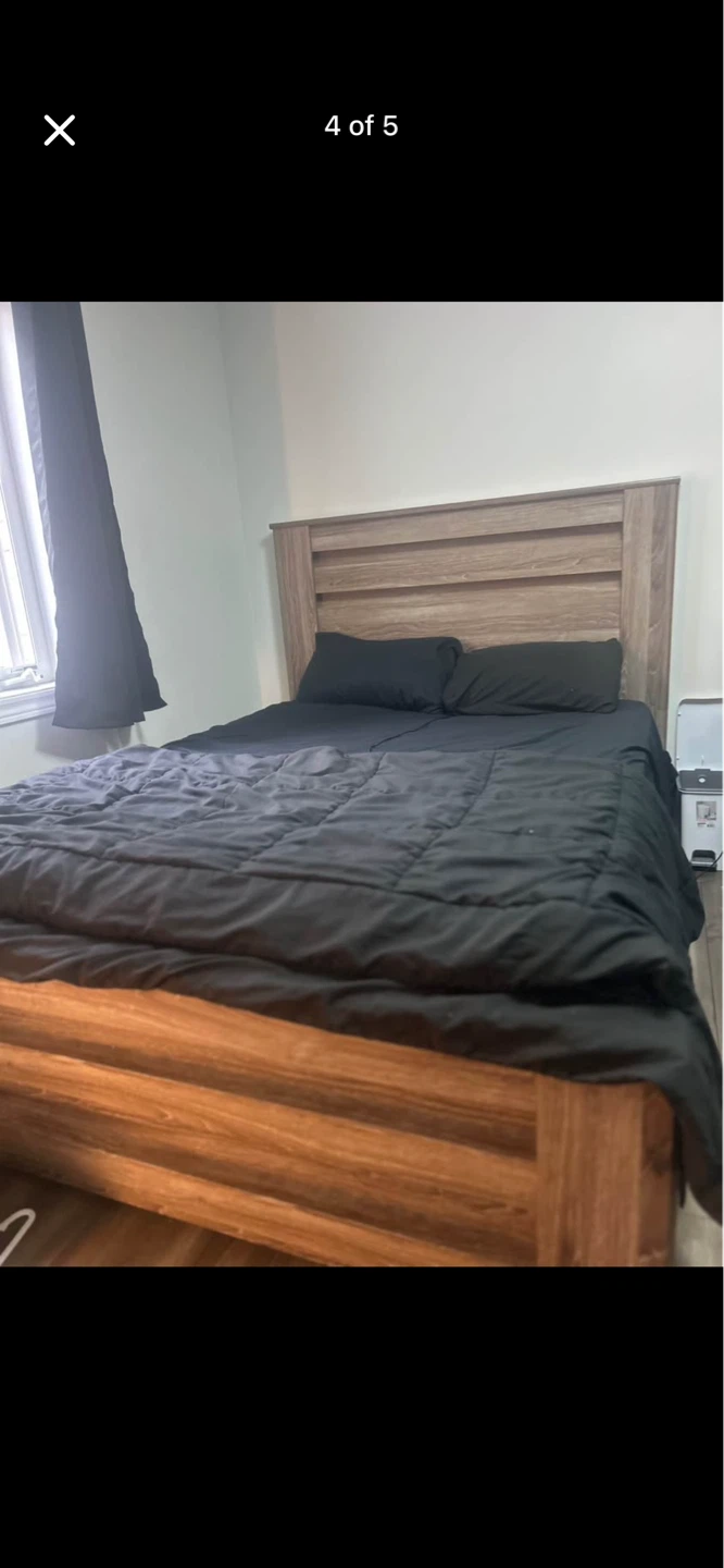 Modern Wood Bed Frame with Headboard - photo 2