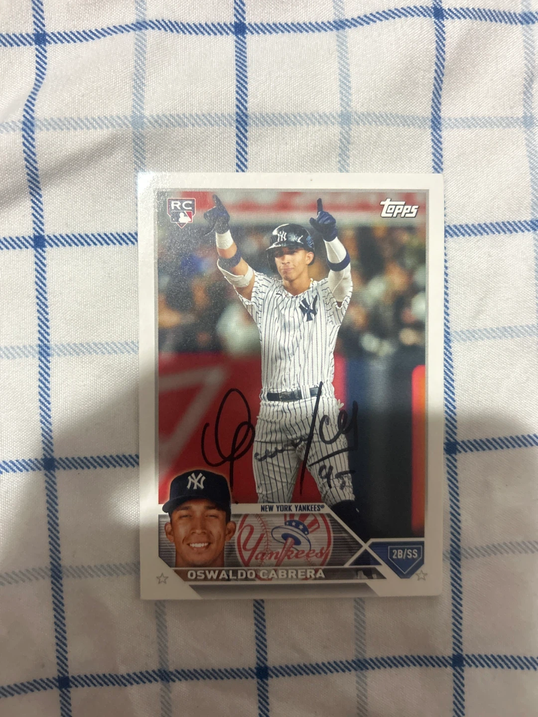 Oswaldo Cabrera New York Yankees Topps Autographed Baseball Card