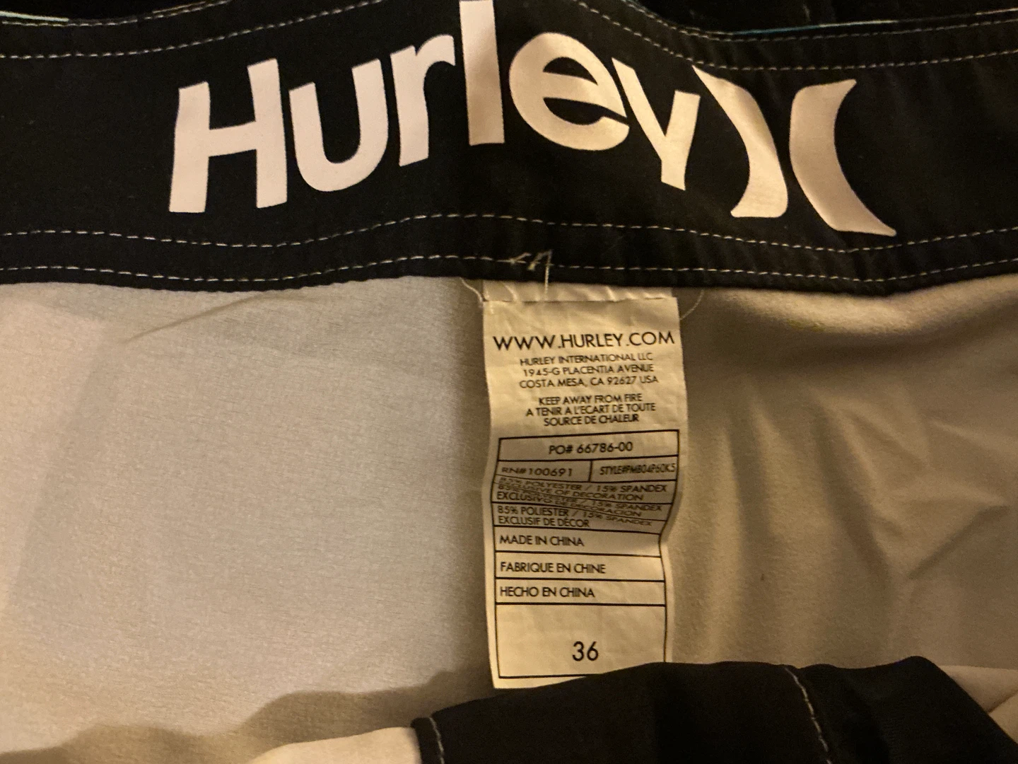 Hurley Board Shorts Size 36