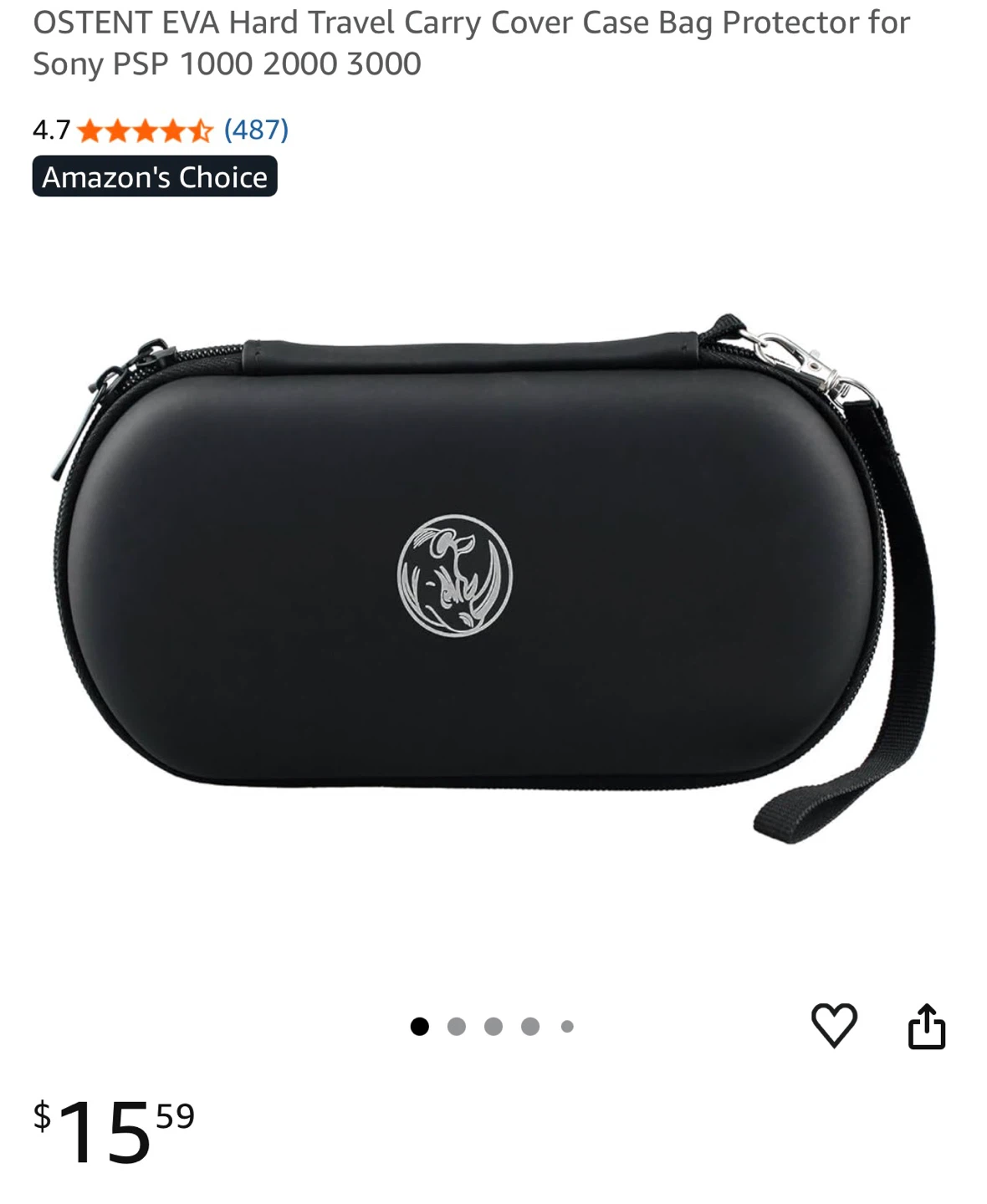 PSP EVA Pouch - Black Travel Carry Case - photo 4