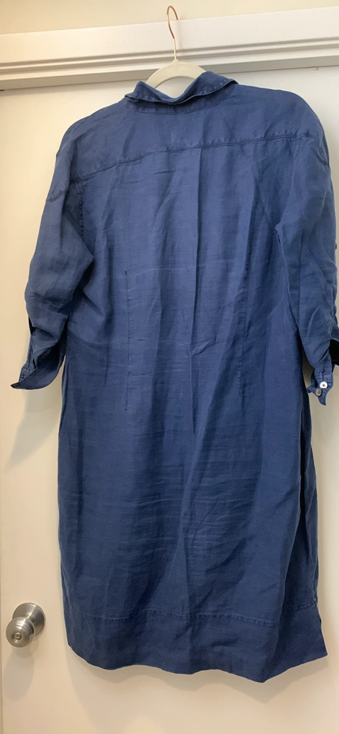 Tommy Bahama Blue Linen Tunic Dress Size S/P - photo 3