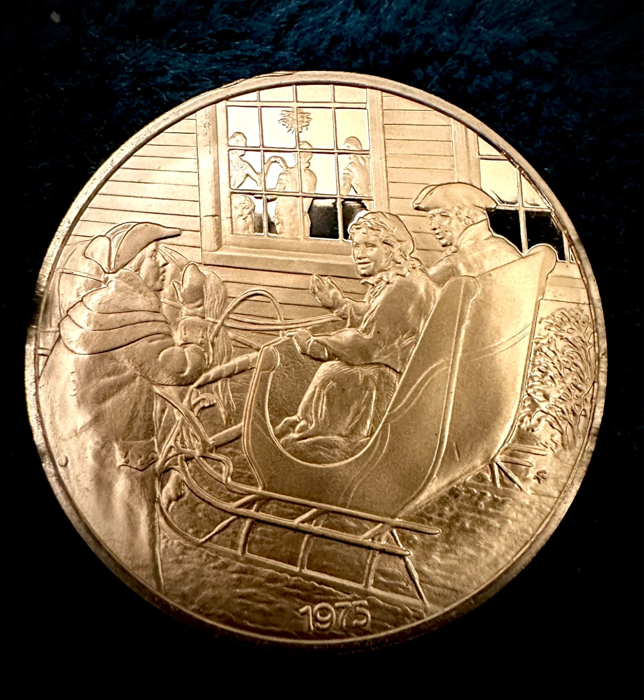 1975 Commemorative Medal - "First Winter Sleigh Ride" - photo 2