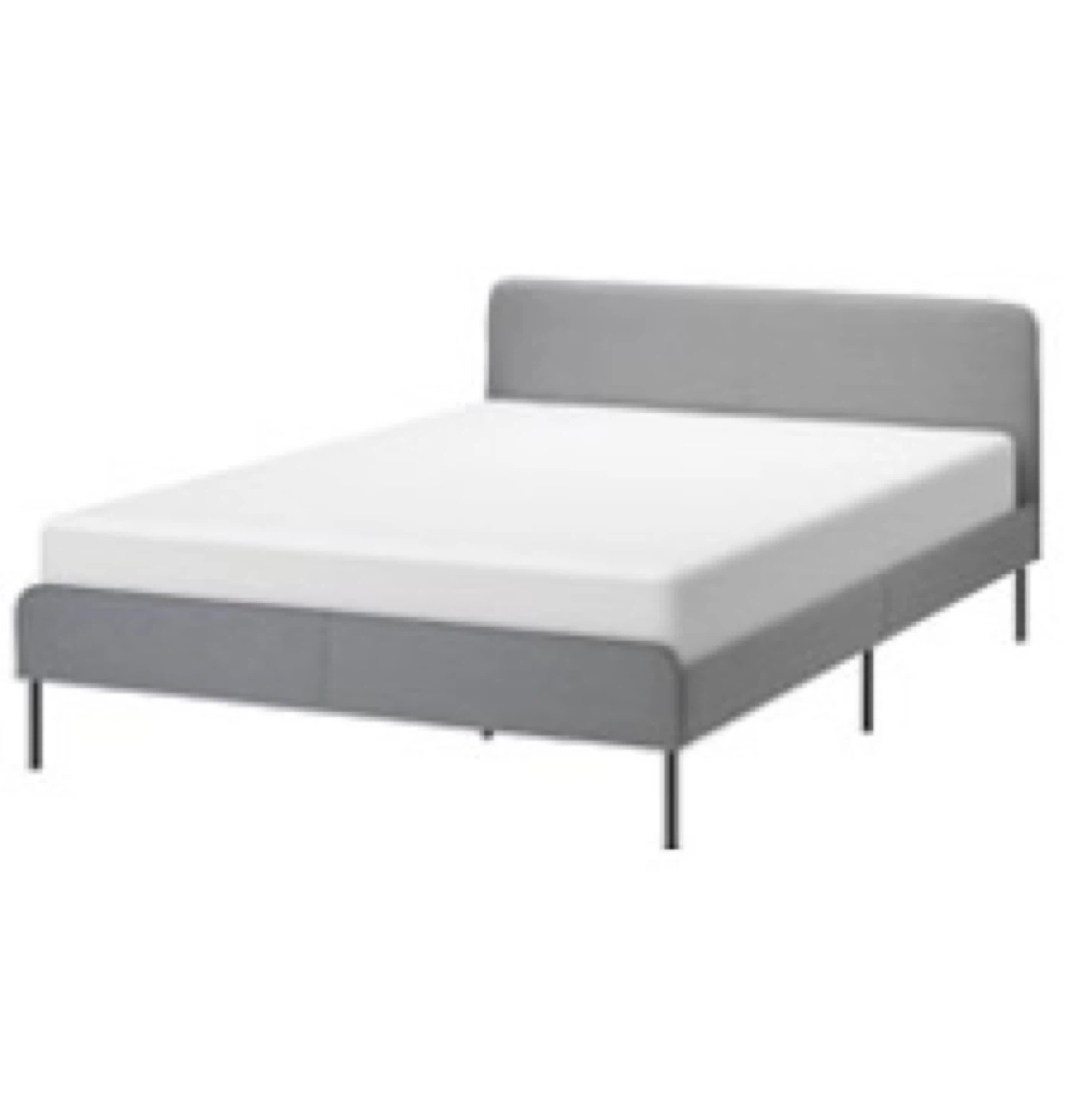 IKEA SLÄTTUM Upholstered Bed Frame - Full, light Grey - photo 2