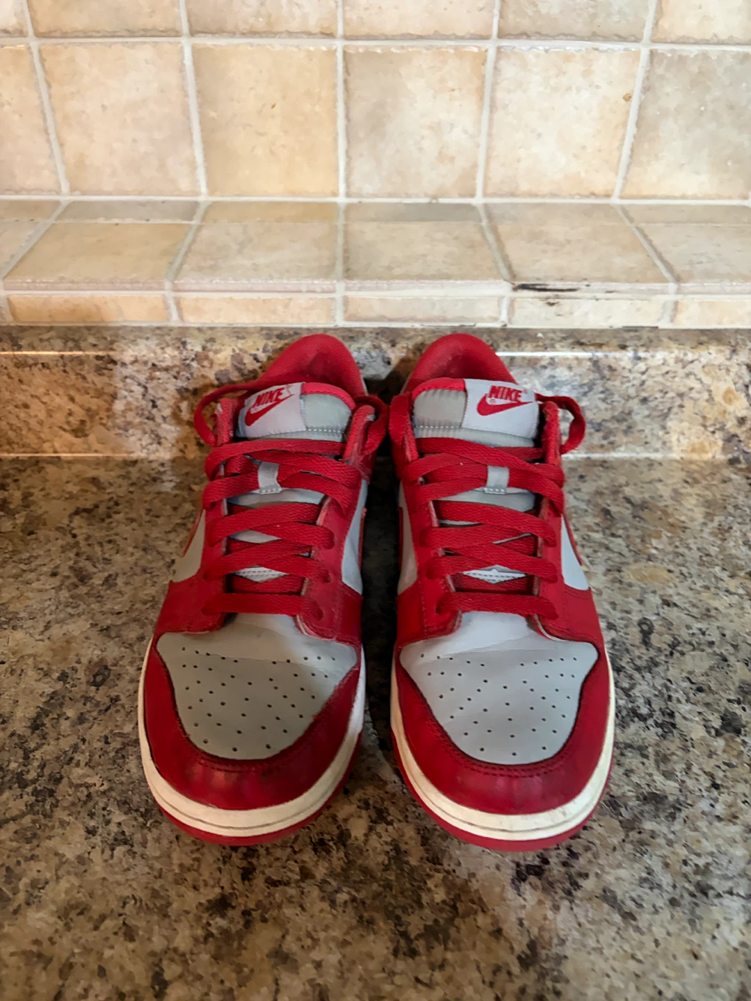 Nike Dunk Low Red Grey Sneakers - photo 4
