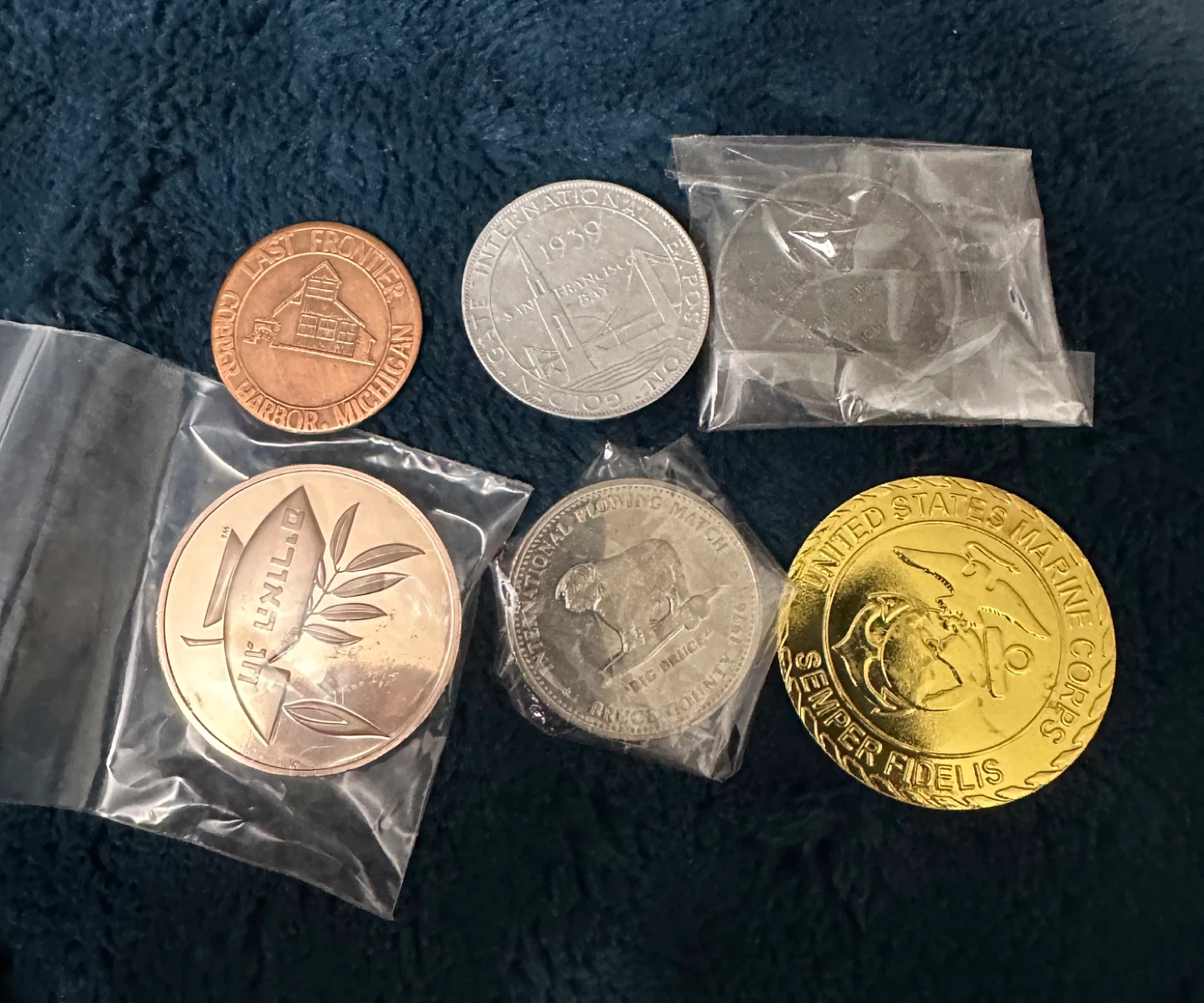 Collection of commemorative coins and medallions