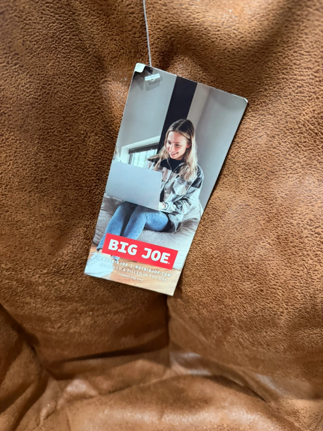 Brand new Big Joe Bean Bag Chair -   Burnt Orange  Faux Suede - photo 2