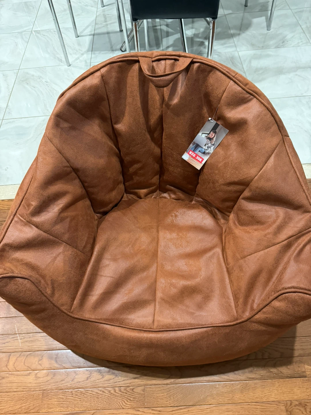 Brand new Big Joe Bean Bag Chair -   Burnt Orange  Faux Suede