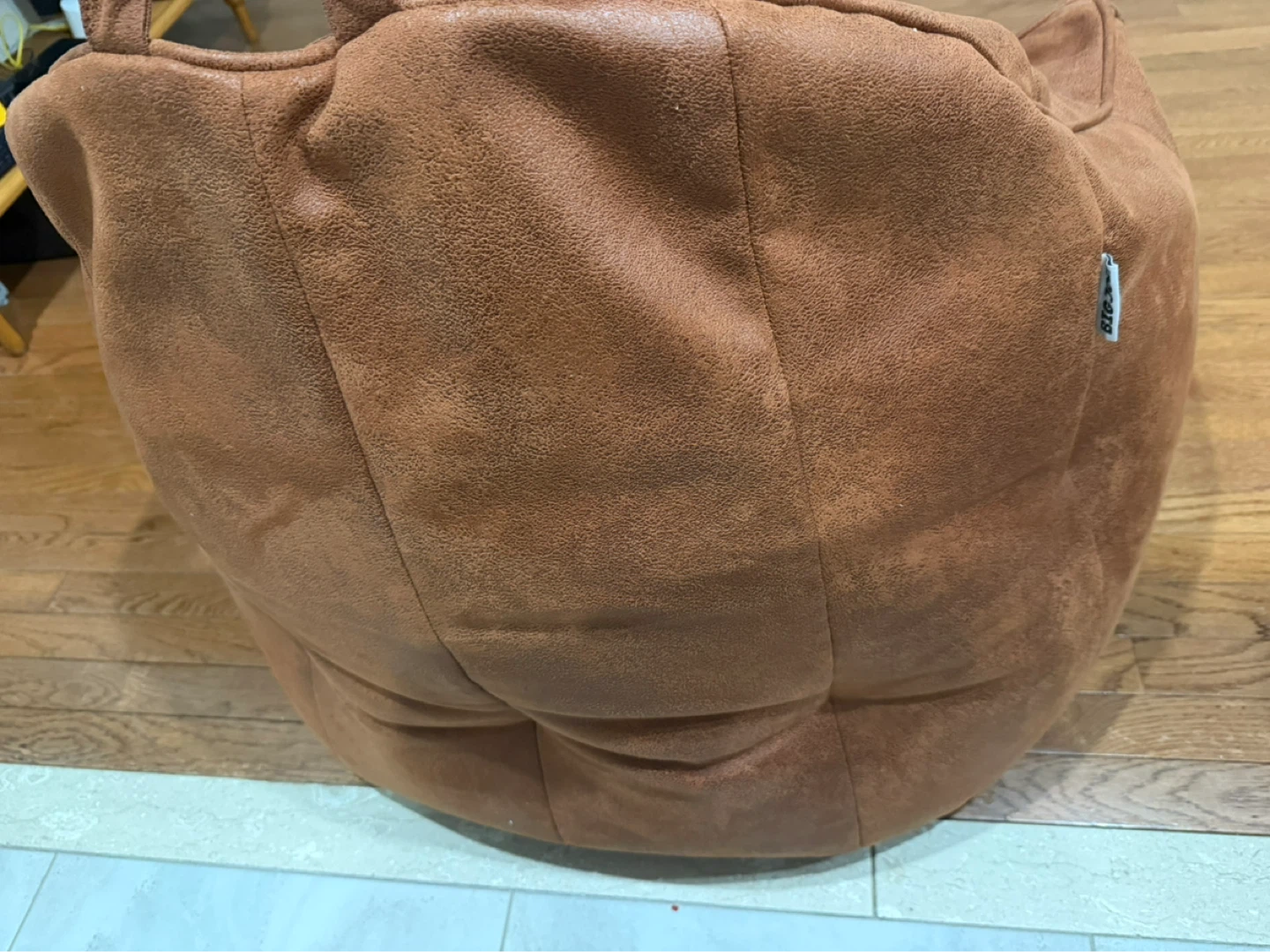 Brand new Big Joe Bean Bag Chair -   Burnt Orange  Faux Suede - photo 3