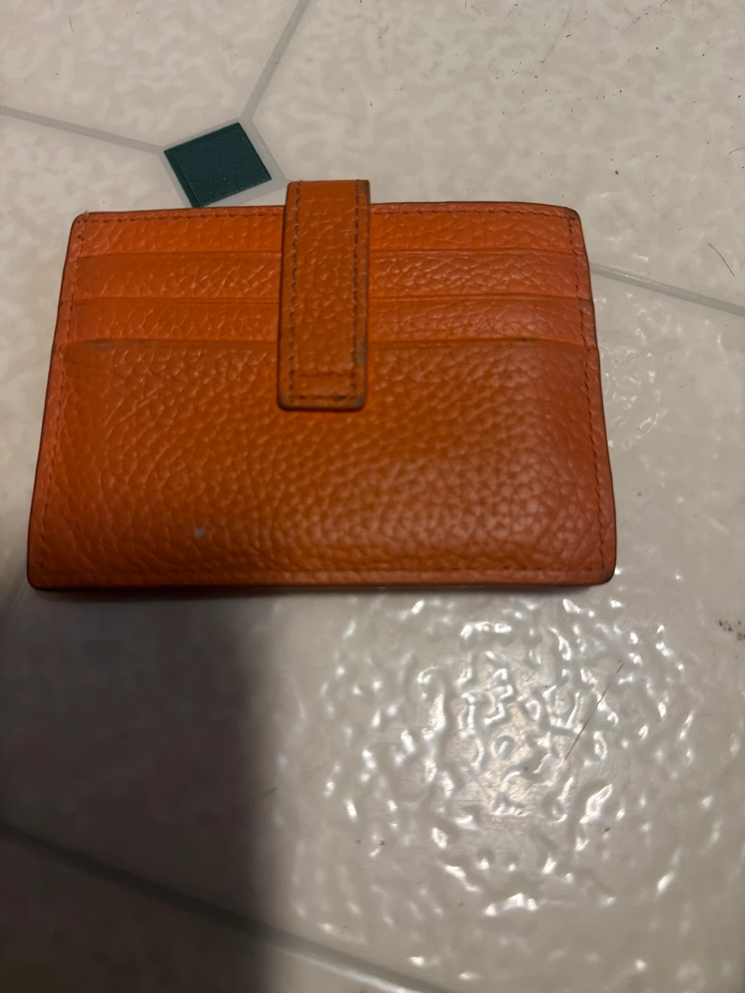 Hermes Orange Chevre Mysore Bearn Card Holder Wallet. - photo 2