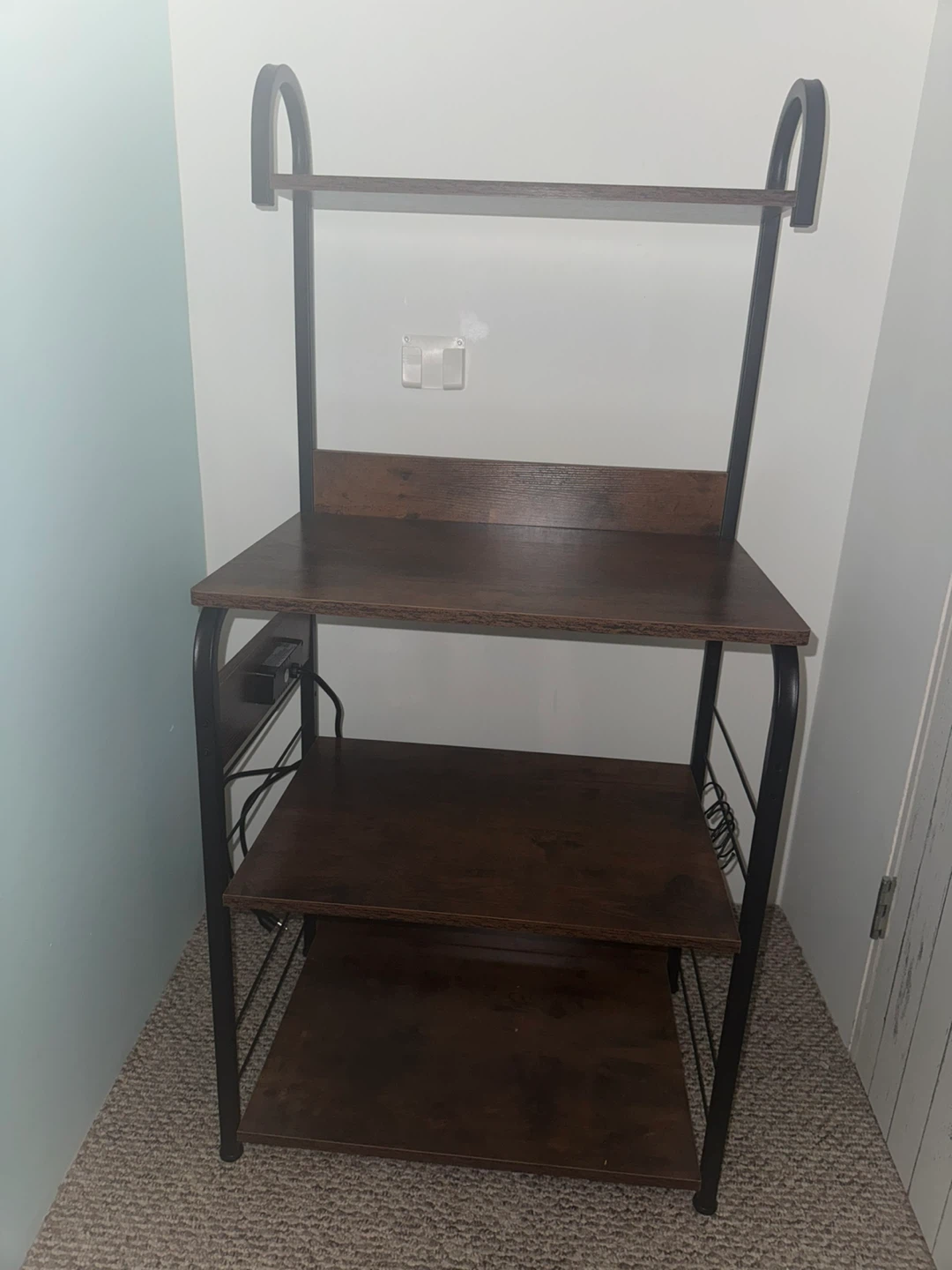 Multi-Tiered Rolling Kitchen Cart with Outlets