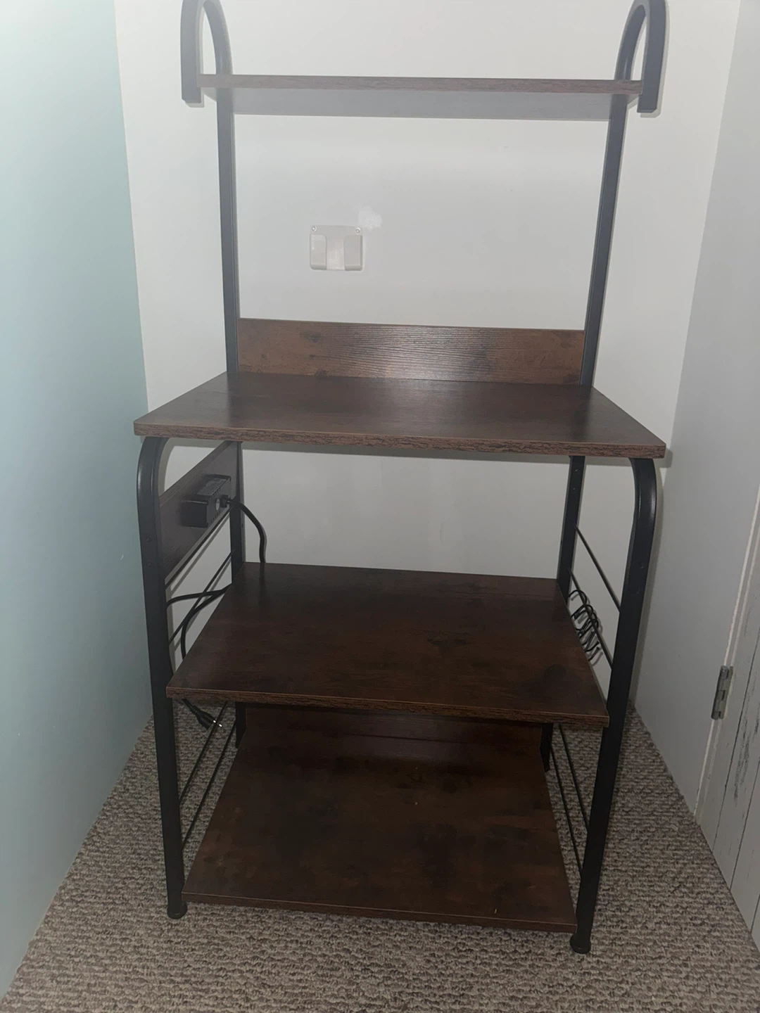 Multi-Tiered Rolling Kitchen Cart with Outlets - photo 3