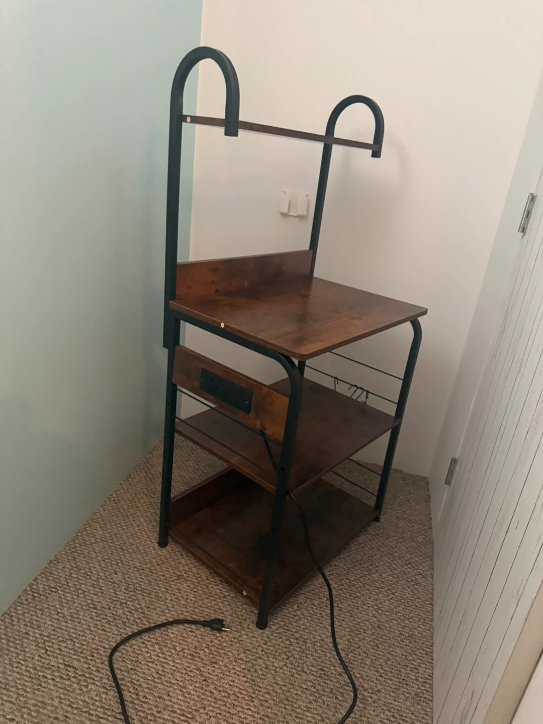 Multi-Tiered Rolling Kitchen Cart with Outlets - photo 2
